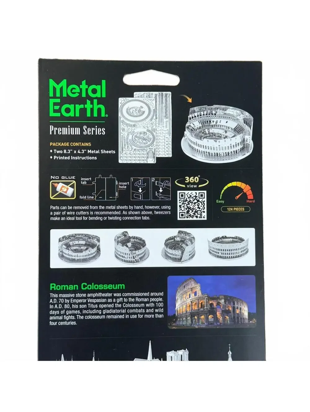 Metal Earth Premium Series Roman Colosseum Steel Model Kit New Sealed ICX025